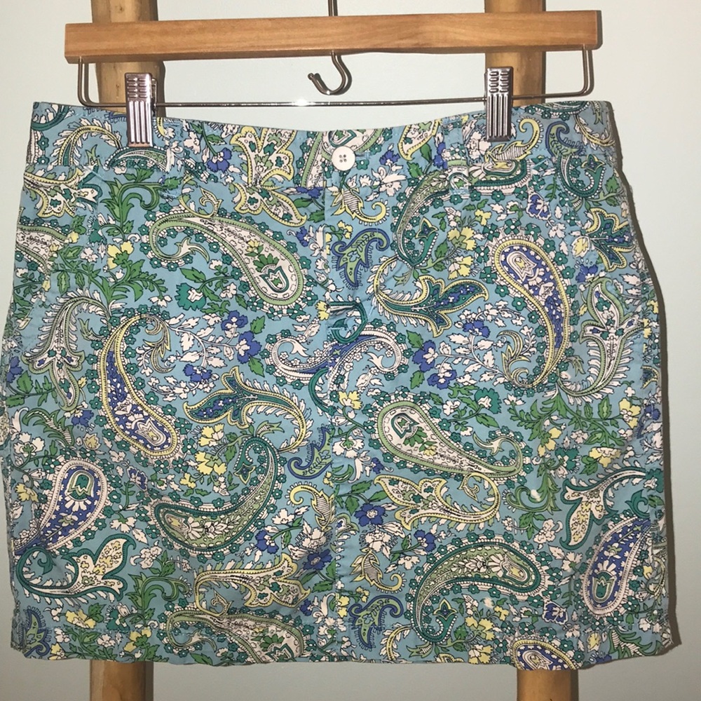 Paisley skirt with blues and greens